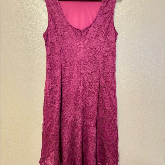 Adrianna Papell Lace Midi Dress - plum/wine color - Picture 3 of 4